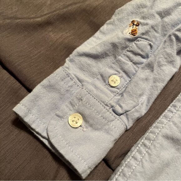 JANIE AND JACK BULLDOG OXFORD BUTTON DOWN SHIRT - Picture 3 of 14